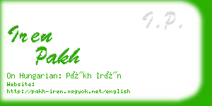 iren pakh business card